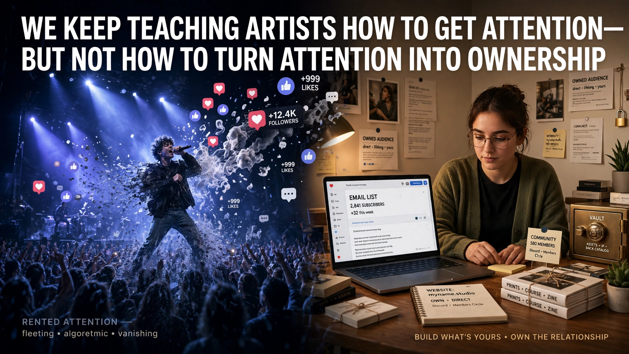 We Keep Teaching Artists How to Get Attention—But Not How to Turn Attention Into Ownership