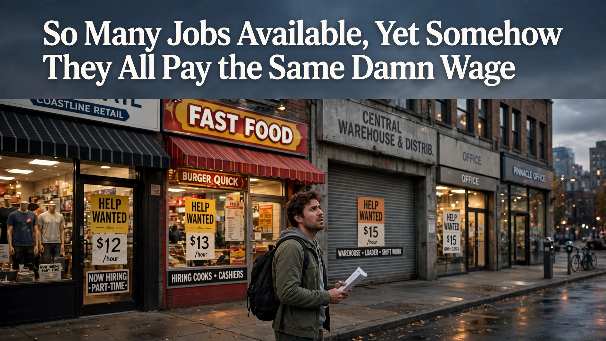 So Many Jobs Available, Yet Somehow They All Pay the Same Damn Wage