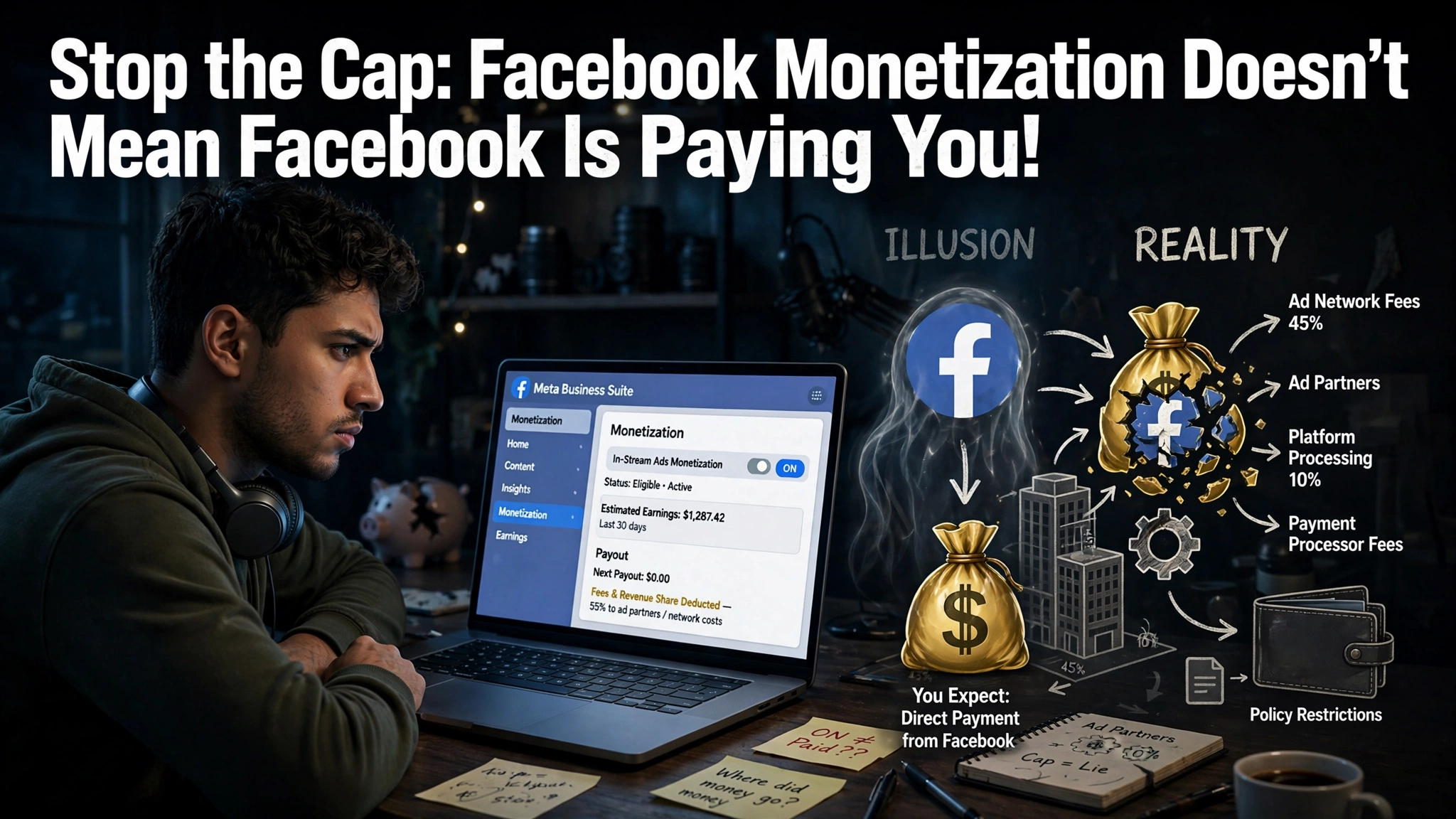 Stop the Cap: Facebook Monetization Doesn't Mean Facebook Is Paying You!