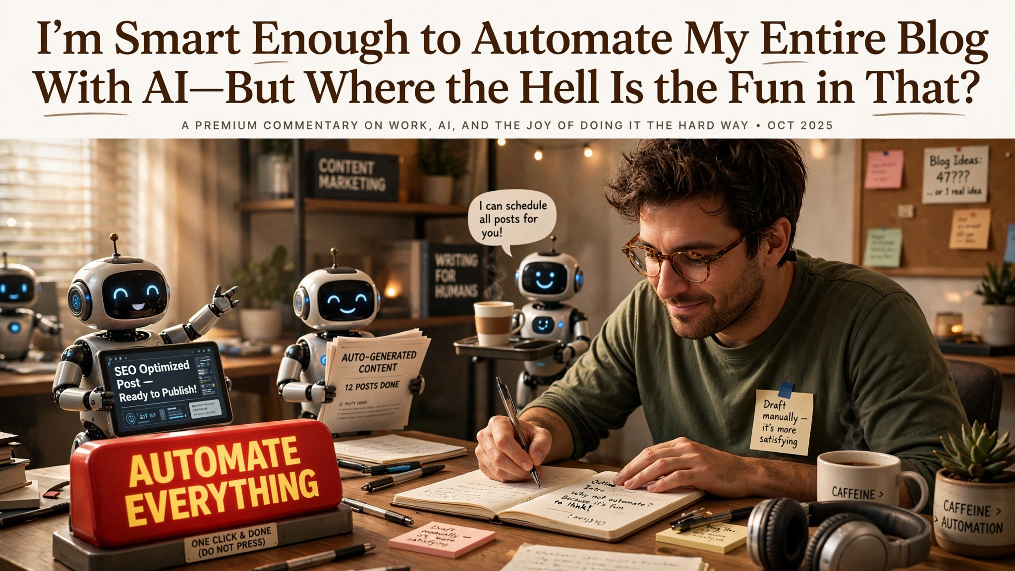 I'm Smart Enough to Automate My Entire Blog With AI—But Where the Hell Is the Fun in That? 😂