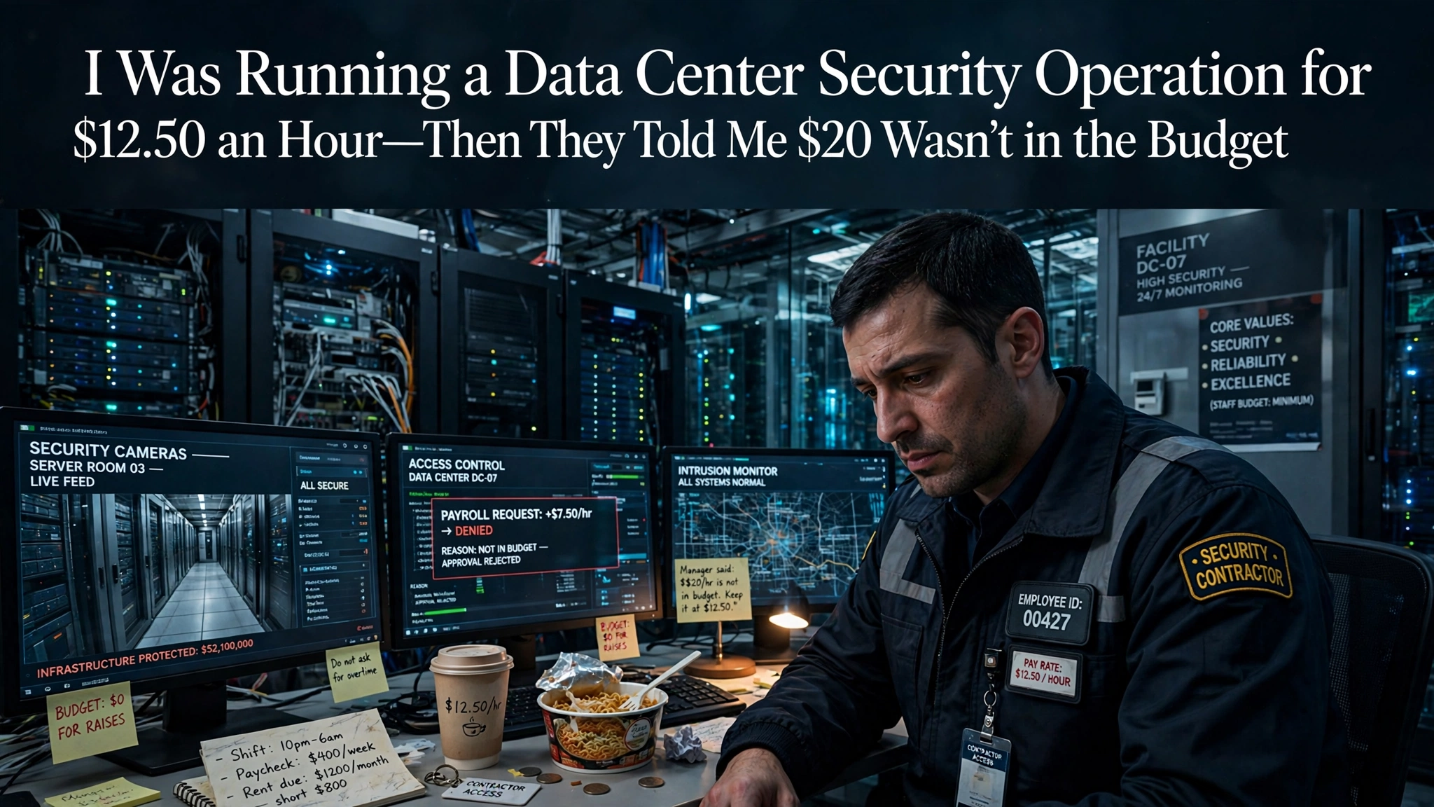 I Was Running a Data Center Security Operation for $12.50 an Hour—Then They Told Me $20 Wasn't in the Budget 😂